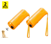 Bundle 2 PCs Set 3 in 1 Ultrasonic LED Dog Repeller Anti Bark Stop Barking Dog Training Repeller Control Pet Trainer