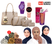 Bundle 1 PCs Set 4 Pieces Luxury sweatheart Rhinestone Crystal Diamond Evening purse Ladies wedding Hand Bag - Biege + 1 PCs Set Shiny Pour Femme EDP 100ml for Women + 1 PCs Set Elastic Metal Strap LED Watch JA156-5- Gold + 1 PCs Set Geneva Silicone Band Woman Watch - Blue + 1 PCs Set Feme Womens Hijab Scarf Collection