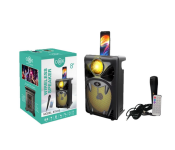 BT-815 8 Inch TWS Wireless Speaker with 2 LED Lights and Wired Mic