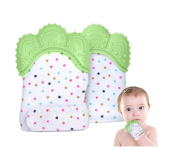 Baby Chewable Teething Self Soothing Mitten Hand Glove Green 2Pc  - Similar Product Imag - ID 134096