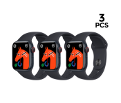 Bundle 3 PCs Set T800 Smart Watch Music Bluetooth Call 1.44 Inch Full Touch Screen - Black