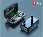 Bundle 2 PCs Set FN-Electric Display F9-5 TWS Mini Wireless Stereo Invisible Sports Headset With Charging Bin Mini