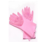 Multipurpose Silicon Dish Washing Scrubbing Cleaning Sponge Gloves Pink  - Similar Product Imag - ID 134080