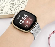 Digital Luxury Metal Electronic LED Wristwatch Fashion Simple Ladies Mesh Strap Watch - Silver