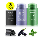 Bundle 1 PCs Set Aloe Vera Green Tea 40ml Deep Cleansing Pore Shrinking and Blackhead Removing Facial Mask Stick - Eggplant + 1 PCs Set Aloe Vera Green Tea 40ml Deep Cleansing Pore Shrinking and Blackhead Removing Facial Mask Stick + 1 PCs Set Aloe Vera Green Tea 40ml Deep Cleansing Pore Shrinking and Blackhead Removing Facial Mask Stick - Black