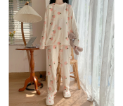 Autumn Winter Warm Flannel Thick Homewear Long Sleeve Cartoon Sleepwear Female Pajamas Suit Wearable -  Assorted  - Similar Product Imag - ID 134622