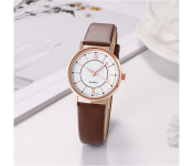 Luxury Casual Leather Simple Dress Quartz Ladies Wristwatch - Brown   - Similar Product Imag - ID 134480