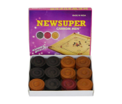 NEWSUPER Wooden Carrom 24 Coins Set With Striker