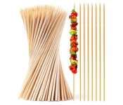 100 BBQ Bamboo Skewers Sticks Barbeque Wooden Image