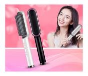 Bundle 2 PCs Set Professional Electric Hair Straightener Brush Heated Comb