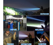 IZU GT50 Rechargeable LED Flashlights, Brightest Rechargeable Flashlights Portable Outdoor Flashlight with 3 Lighting Modes for Camping/Outdoor/Hiking/Flashlights
