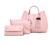 PU Leather Ladies Wallet Ladies Pars Hand Set Bag With Rivet - Rose  - Similar Product Imag - ID 135852