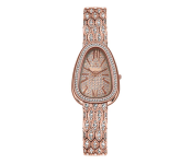 Fashion New Style Snake Shaped Crystal Women Watch - Rose Gold
