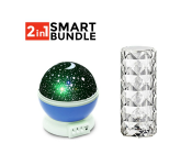Bundle 1 PCs Set Rose Diamond Crystal Diamond Table Lamp Multi-Color Touch Remote Control Led Atmosphere Table Lamp For Bedroom, Office, Restaurants etc + 1 PCs Set Magic Dream Rotating Projection Lamp JA043