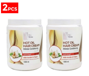 Bundle 2 PCs Set Spa System Hot Oil Hair Cream Intense Conditioning 1000 ml