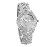 Jongo Luxury Full Diamonds Fashion Stainless Steel Watch For Women - Silver Front View - ID 133136