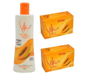 Silka 3-Piece Papaya Soap And Lotion Set