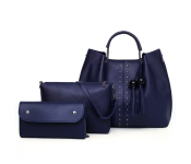 PU Leather Ladies Wallet Ladies Pars Hand Set Bag With Rivet - Blue  - Similar Product Imag - ID 135850