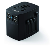 Anker Universal Travel Adapter With 4 USB Ports - Black