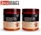 Bundle 2 PCs Set Keratin Hair Care Mask for Healthy Scalp, Balance Hair Mask Deep Conditioner, Hair Butter Mask