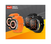 Bundle 2 PCs Set T500 Ultra Pro Clip USB Charging Smart Watch Ocean Band Loop Wrist Strap - Black + 2 PCs Set T500 Ultra Pro Clip USB Charging Smart Watch Ocean Band Loop Wrist Strap - Orange