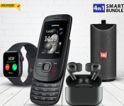 Bundle 1 PCs Set Nokia 2220 Slide Mobile Phone (Refurbished) Black + 1 PCs Set TG 113 Portable Wireless Bluetooth Stereo High Bass Speaker - Assorted + 1 PCs Set TWS Airpod Pro 3 Bluetooth Earphones Wireless Headset - Black + 1 PCs Set T800 Smart Watch Music Bluetooth Call 1.44 Inch Full Touch Screen - Black