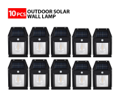 Bundle 10 PCs Set Outdoor Solar Wall Lamp Waterproof Tungsten Filament Lamp Induction Lamp Household Light Garden Wall Light