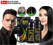Bundle 2 PCs Set 3 in 1 Instant Black Hair Deye Color Shampoo Easy To Use And Long Lasting, Organic Natural Fast Hair Dye, 100% Grey Coverage in Minutes for Women & Men