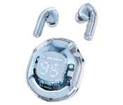 Transparent Wireless Earphones Bluetooth 53 LED Power Display Image