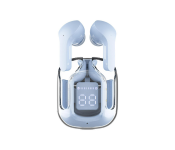  ULTRAPODS MAX EARBUDS WITH CRYSTAL TRANSPARENT CASE BLUETOOTH 5.3 IPX4 Waterproof EARBUDS -Blue