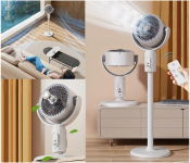 3 in 1 Portable Movable Air Circulation Fan Detachable Adjustable Small Fan USB Rechargeable Floor Fan Home Desktop Dorm Fan With Remote Control
