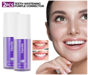 Bundle 2 PCs Set Hiismile Color Corrector Purple Teeth Stain Removal Purple Toothpaste 