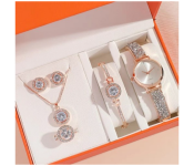 Jongo 1 pcs watch with rhinestone decor and 5 piece jewellery set  - Similar Product Imag - ID 133120