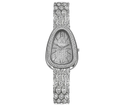 Fashion New Style Snake Shaped Crystal Women Watch - Silver