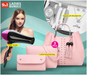 Bundle 1 PCs Set Mozer Professional Hair Dryer MZ-5929 4000W + 1 PCs Set PU Leather Ladies Wallet Ladies Pars Hand Set Bag With Rivet - Rose + 1 PCs Set Luxury Rhinestone Fashion Quartz Wristwatches For Women with 5 Pcs Jewelry Set - Silver