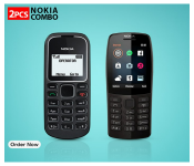 Bundle 1 PCs Set Nokia 1280 Mobile Phone - Black (Refurbished) + 1 PCs Set Nokia 210 Dual Sim Mobile Phone - Black (Refurbished)