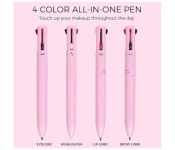 4 In 1 Waterproof Makeup Pen, Multipurpose With 4 Colors For Pencil Eyeliner,Highlighter,Lip Liner,Eyebrow ,Easy To Use & Travel Friendly,Cream Finish