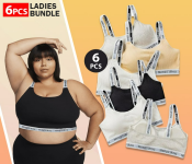 Bundle 6 PCs Set Women Fitness Crop Seamless Bra Women Cotton Bra Casual Letter Bra Detachable Sling top Fitness Breathable Without Steel