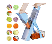  Vegetable Chopper Safe Mandoline Slicer for Kitchen Manual Veggie Julienne  Food Cutter for Potato Onion Garlic French Fry Meat with Container 3 Insertable Blades   - Similar Product Imag - ID 138164