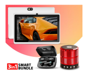 Bundle 1 PCs Set Heatz Z7701 7 Inch 1GB RAM 8GB WiFi Android Tablet - White + 1 PCs Set SP 43 Mini Portable Bluetooth Speaker - Red + 1 PCs Set M19 Digital Display TWS Mini Sports Headset With Charging Bin