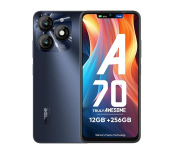 itel A70 Dual SIM 256GB ROM) upto 12GB RAM with Memory Fusion | 13MP Dual Rear Camera & 8MP Front Camera | 5000mAh with Type-C | Dynamic Bar | Side Fingerprint | Octa-Core Processor | Starlish Black