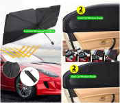 Bundle 1 PCs Set Foldable Windshield UV Block Sun Shade Car Front Window Heat Insulation Covering Umbrella - Black + 1 PCs Set Generic 2Pcs Front Car Window Shade for Baby Adjustable Shade Breathable Mesh Car Curtains Window Net Car Door Outdoor Camping Netting + 1 PCs Set Generic 2Pcs Back Car Window Shade for Baby Adjustable Shade Breathable Mesh Car Curtains Window Net Car Door Outdoor Camping Netting