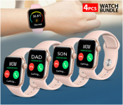 Bundle 4 PCs Set IWO 8 Sport Smart Watch - Pink