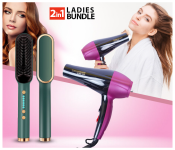 Bundle 1 PCs Set Mozer Professional Hair Dryer MZ-5929 4000W + 1 PCs Set Professional Electric Hair Straightener Brush Heated Comb