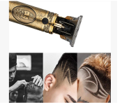 Bundle 1 PCs Set Vkarh Retro Rechargeable Cordless Hair Clipper for Men- Gold + 1 PCs Set Yoko 3 in 1 Rechargeable Shaver Hair Clipper Nose Trimmer - Black and Gold + 1 PCs Set Portable Rechargeable Mobile Heat Comb Hair Straightener Brush 