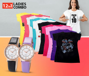 Bundle 1 PCs Set FN-Pack of 10 Pieces Children Boys Girls T-shirts + 1 PCs Set Luxury Casual Leather Simple Dress Quartz Ladies Wristwatch - Black + 1 PCs Set Luxury Casual Leather Simple Dress Quartz Ladies Wristwatch - Violet 