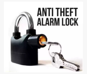 Bundle 4 PCs Set Siren Alarm Lock Anti-Theft Security System Door Motor Bike Bicycle Padlock with 3 Keys