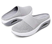 Fashion Breathable Mesh Slip-On Shoes Good-Looking Travel Essentials For Women EU 41 - Grey Front View - ID 132466