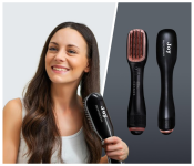 Joy Professional Styling Brush, 2 In 1 Professional Hair Dryer Brush Negative Ion Blow Dryer Straightening Brush Hot Air Styling Comb Electric Hair Straightener Styler