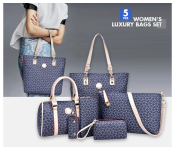 TTCasual 5 Pieces Handbags Set for Women Blue Image